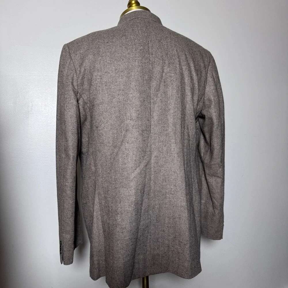 StudioSuits Blazer Mens 46R Brown Herringbone Double Breasted Wool‎ Blend Jacket